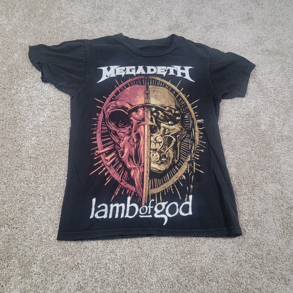 Megadeth‎ Lamb of God Metal Tour Graphic Print T-Shirt Black Sz Small